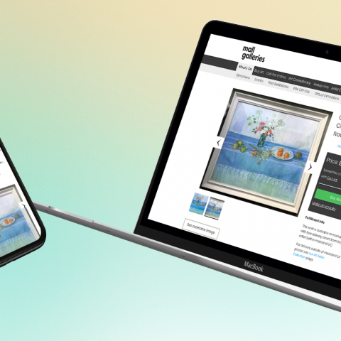 The Mall Galleries Site on mobile and laptop